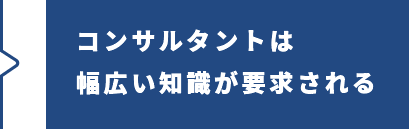コンサルタントは幅人い知識が要求される